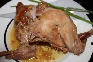 Rabbit cooked in Lemon Juice with Thyme or Oregano
