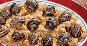 Snails with wheat grains