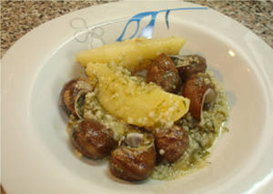 Snails with potatoes and fennel