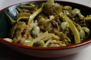 Artichokes with broad beans