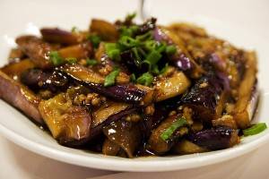 Meat with eggplant