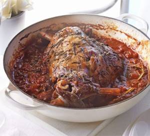 Baked lamb with tomato