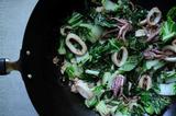 Squid with greens