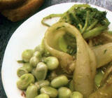 Salad with golden thistle and broad beans