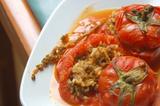 Stuffed tomatoes with rice and fennel
